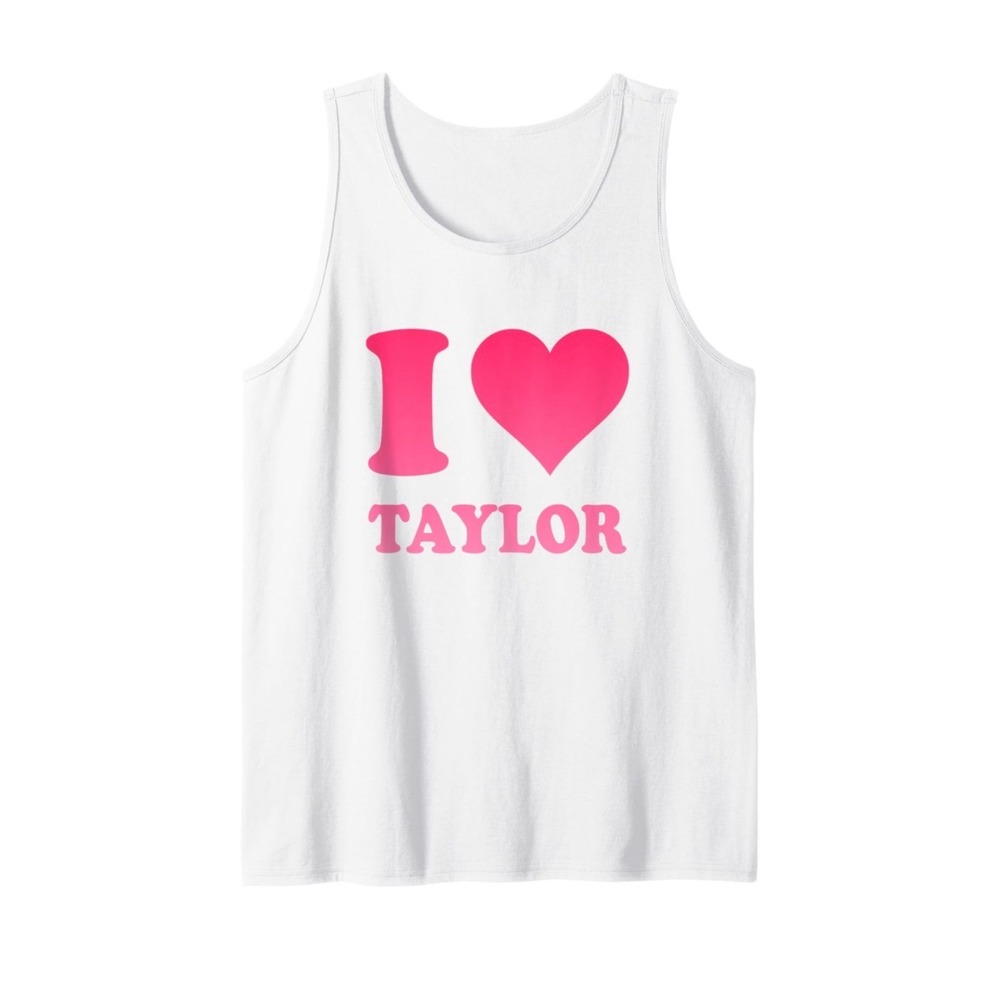 NWT I Love Taylor Pink Gradient Graphic Tank Top Women's Medium